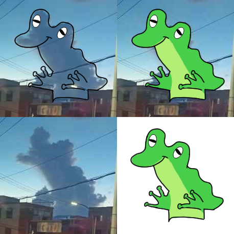 A cloud looks like a frog so i just drew it.